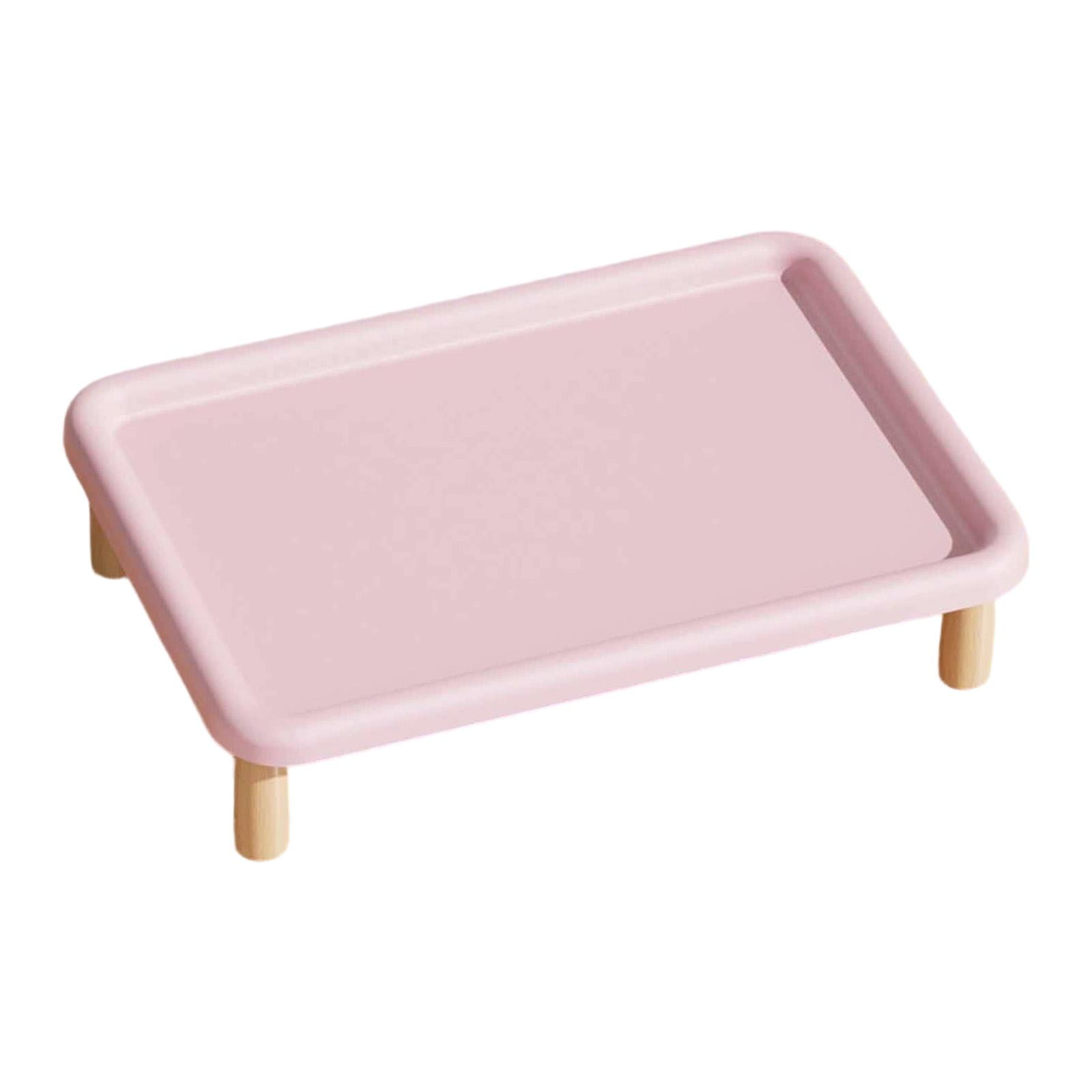 kowaku Pet Feeder Stand Cat Feeding Station Water Dispenser Holder Elevated Food Bowl Non-Slip Washable Made of Wood And PP for Cats And Dogs Feeding Area Pink