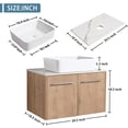 thumbnail image 5 of BNK 30 inch Bathroom Vanity with Sink, Wall-Mounted Bathroom Vanity, Modern Floating Vanity and Ceramic Sink, with White Rock Panels Set, 5 of 12
