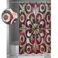 thumbnail image 3 of Pink Green Boho Shower Curtains for Bathroom Waterproof Fabric Bath Curtains Decor Bath Tub Curtain Vintage Flowers Impressionist Art Decorative Shower Curtain Sets with 12 Hooks, 72x72 Inch, 3 of 6