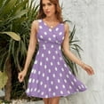 thumbnail image 7 of Light Purple And White Polka Dots Pattern Dress Summer Street Style Dresses Female Sleeveless Printed Sundress, 7 of 7
