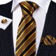 thumbnail image 3 of Conjunto de Corbata Barry.Wang de Seda con Rayas 150 cm con Gemelos, 3 of 3