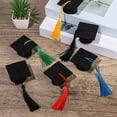 thumbnail image 6 of Pebbuoy 20Pcs Felt Mini Graduation Bachelor Hat with Tassels Celebrations Graduation Wine Bottle Topper Graduation Party Supplies, 6 of 7