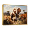 thumbnail image 2 of Designart "Elephant Family euphony" Animals Floater Framed Canvas Wall Art, 2 of 7