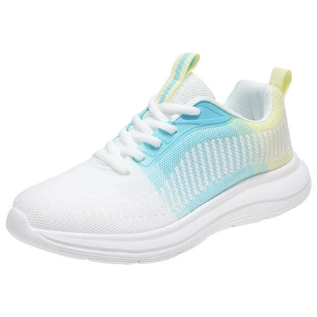Siilsaa Sneakers Women Atheltic Sport Running Shoes Lightweight Casual Lace-up Walking Sneakers Blue 8