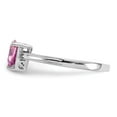 thumbnail image 4 of 10K White Gold Ring Band Gemstone Sapphire (Colors) Lab Created Trillion Pink, Size 8, 4 of 5