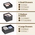 thumbnail image 6 of TROPOW 48-Inch Wide 15-Drawer Fabric Storage Cabinet with Wood-Grain Top & Metal Frame, Multi-Use Dresser for Clothes in Bedroom, Closet, Living Room, Entryway, and Hallway, 6 of 8