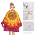 thumbnail image 6 of Colorful Tie Dye Mandala Pattern Blanket Hoodies for Kids 6-13YR Oversize Wearable Blanket Hoodies for Boys Girls Teens, 6 of 7