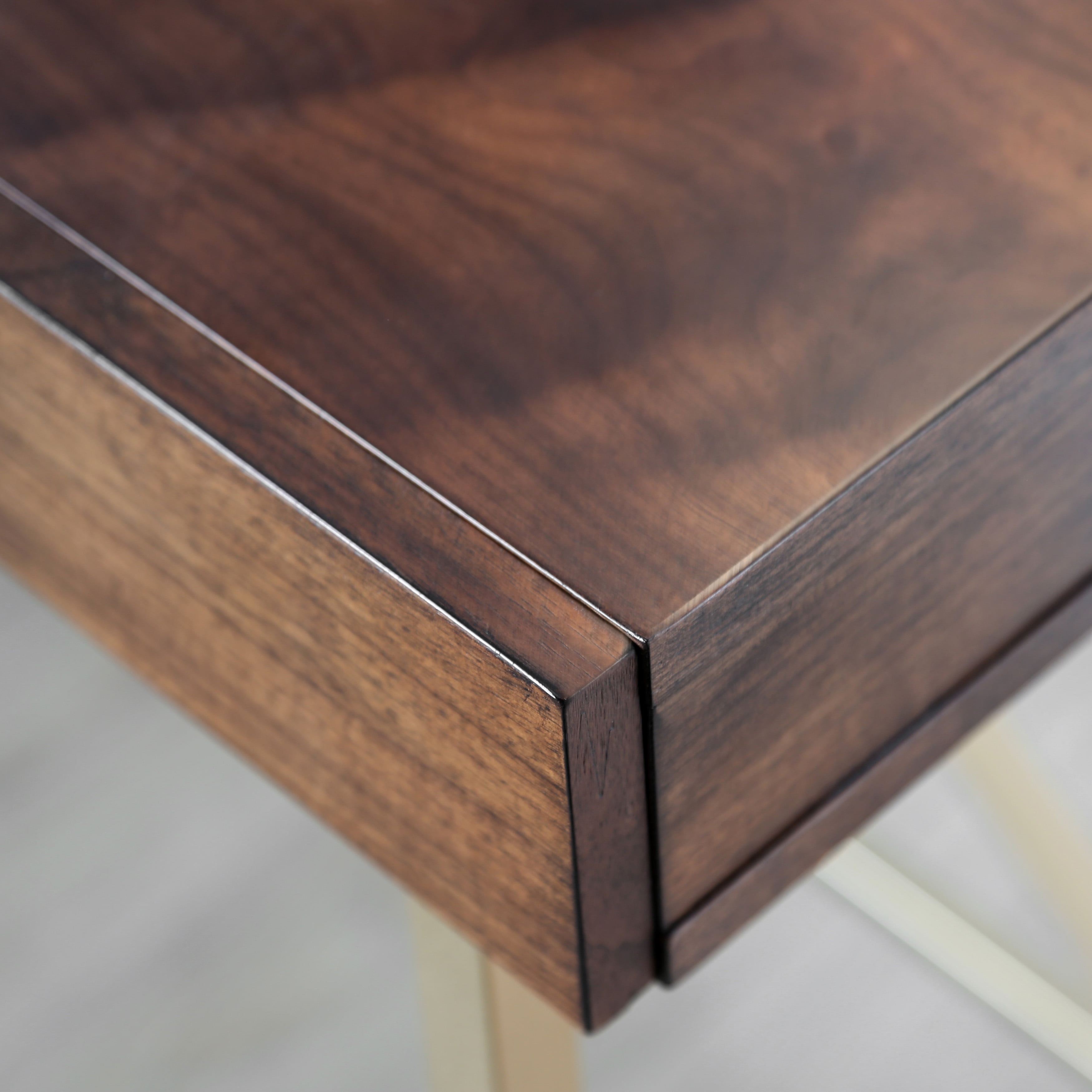 Furniture of America Maurice Contemporary Home Office 3-Drawer Desk in Light Walnut Wood Finish