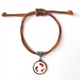thumbnail image 1 of Red Cyprinoid Bracelet Leather Hide Rope Wristband Brown Jewelry, 1 of 3