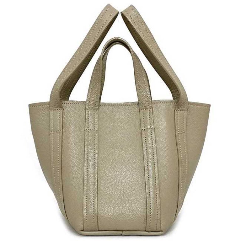 Pre-Owned Balenciaga 2way Tote XS Beige Silver Everyday 672793