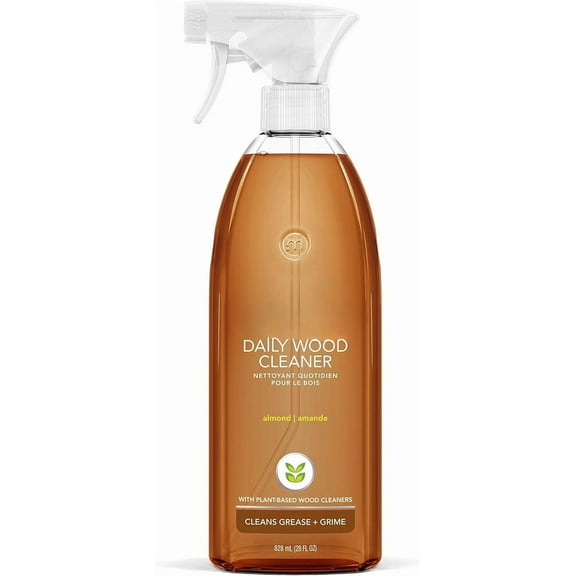 Daily Wood Cleaner, Almond, Plant-Based Formula That Cleans Shelves, Tables and Other Wooden Surfaces While Removing Dust & Grime,