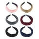 thumbnail image 2 of EeaseMX 6 diademas anchas y lisas con nudo tipo turbante para el cabello, accesorio para mujeres y niñas (rojo vino, gris oscuro, azul marino, negro, caqui y rosa)., 2 of 7