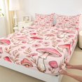 thumbnail image 4 of Homewish Cute Botanical Mushrooms Bed Sheets,Romantic Flowers Full Size Sheets,Pink,4pcs,1 Flat Sheet, 1 Fitted Sheet and 2 Pillowcases, 4 of 6