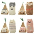 thumbnail image 1 of 4 Pairs Baby Slipper Socks Monkey Rabbit Bear Sheep Sleeping Socks Winter Socks, 1 of 10