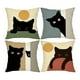 thumbnail image 2 of Funda de almohada decorativa de 4 piezas con diseño de gato, para mascotas, arte, 45 x 45 cm, estilo retro minimalista, para hombre y mujer., 2 of 9