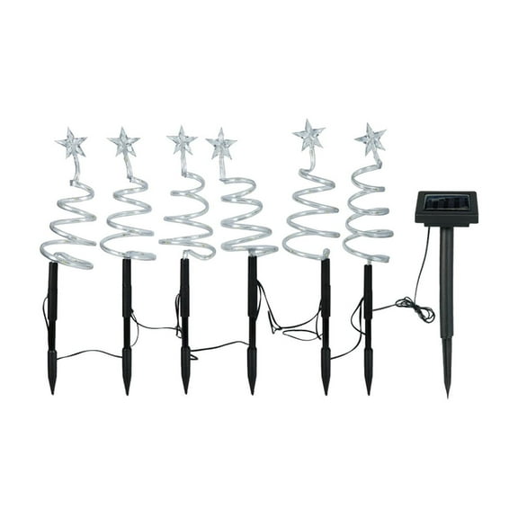 AUTUMN Solar Christmas Tree for Outdoor Christmas Decorations, 8 Modes Star Christmas Pathway LED Lights, Waterproof Christmas Pathway Lights for Patio Garden Lawn Holiday Decor (Black)