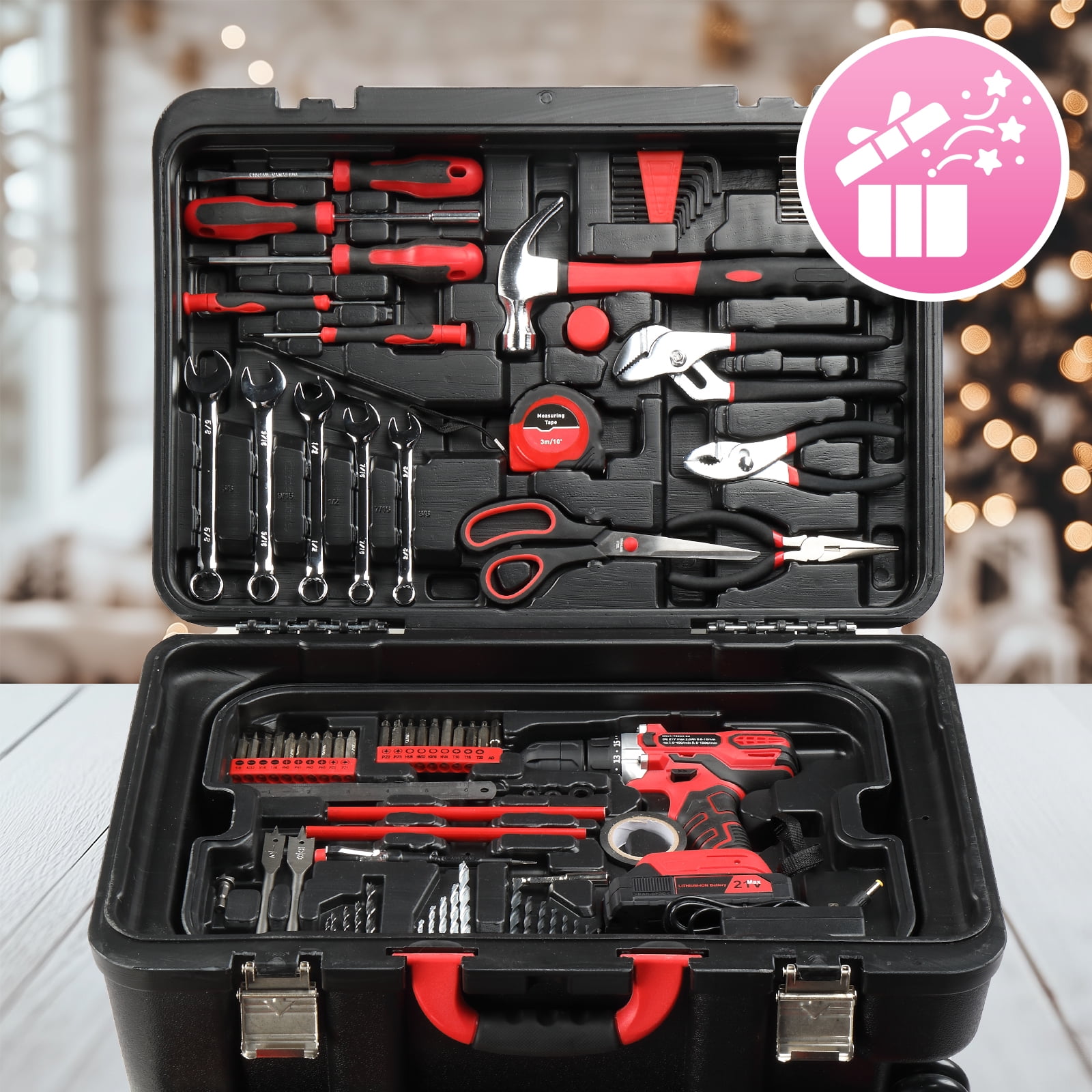 Ktaxon 198 piece Complete Mechanics & Essential Home Tool Kit