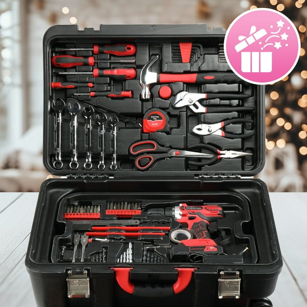 Ktaxon 599pcs Portable Tool Set With Rolling Tool Box, Home Auto