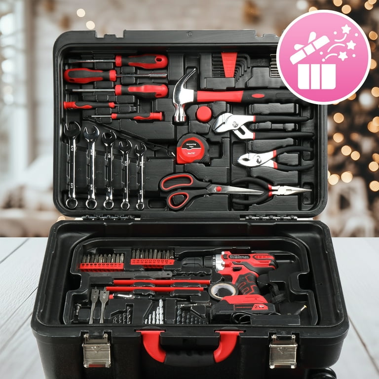 Ktaxon 599pcs Tool Set, Rolling Case, 21V Cordless Power Drill