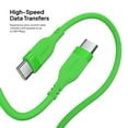 thumbnail image 4 of Powertek 6ft USB-C to USB-C Cable, Green, Neon Silicone, Fast Charging, Durable Charging Cord with Stable Data Transfer, 4 of 6