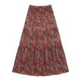 thumbnail image 5 of Wxolcjlv Women's Paisley Print Tiered Maxi Skirt Smocked Waist Bohemian Beach Long Skirts, 5 of 5