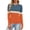 Orange#04, variant on Yteetum Women's Ribbed Knitted T Shirts Oversized Crewneck Striped Print Slim Long Sleeve Pullover Shirt Top Womens Casual Plus Size Round Neck Printed Stretch Loose Comfy Tee Fall Spring Clothes