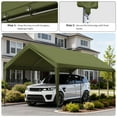thumbnail image 6 of Pakunoda 12' X 20' Carport Canopy Replacement Cover, Portable Car Garage Shelter Party Top Tent with 34PC Ball Bungees, Light Green (Only Cover, Frame Not Included), 6 of 8