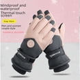 thumbnail image 1 of Guantes de esquí de otoño e invierno para hombres y mujeres, guantes de terciopelo gruesos y cálidos para deportes de equitación, resistentes al viento y al agua, 1 of 5