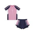 thumbnail image 3 of IEFIEL Kids Girls Tankini 2Pcs Printed Swimwear Swimming Shirt with Boyshorts Swimsuit Beachwear Pink 4XL, 3 of 5