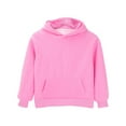 thumbnail image 2 of Ympkerial Girls Casual Plain Pink Oversized Hoodie Sweatshirt Long Sleeve Winter Pullover Top Fleece Lined Cozy Comfy Loose Fit Trendy Tween Wear, 11-12 Years, 2 of 8
