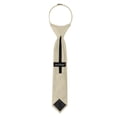 thumbnail image 4 of Jacob Alexander Boy's 11" Pretied Ready Made Solid Color Zipper Tie - Champagne, 4 of 7