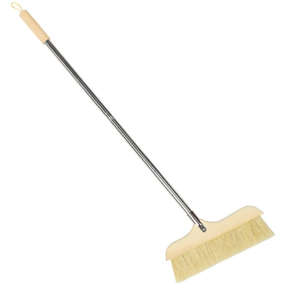 OUNONA Wood and Stainless Steel Bristle Broom with Long Handle for Home Use Multi Color