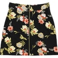 thumbnail image 1 of I.N.C Womens Floral Mini Skirt, Black, X-Large, 1 of 2