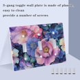 thumbnail image 3 of Yayeee Toggle Light Switch Wall Plate 2-Gang 4.56"x4.48" Decorative Outlet Cover, Colorful Art Flowers, 3 of 7