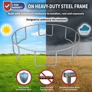 Sportspower BouncePro 14ft Trampoline Meets ASTM Safety Standards, Heavy-Duty Rust-Resistant Steel Frame, UV-Resistant Jump Mat & Safety Net