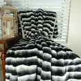 thumbnail image 1 of Thomas Collection Black Gray White Chinchilla Faux Fur Throw Blanket - 16432, 1 of 5