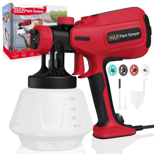 Pulverizador de pintura KOVDON 2024 HVLP mejorado de 700 W con 4 boquillas