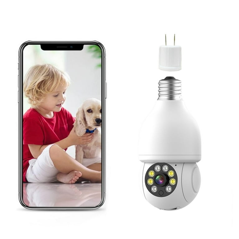 Iumwxz Wireless E27 Camera 360ﾂｰPanoramic Surveillance Cam