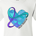thumbnail image 4 of Inktastic Suicide Prevention Awareness Purple and Teal Heart Ribbon Youth T-Shirt, 4 of 5