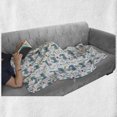 thumbnail image 5 of Kittens Soft Flannel Fleece Throw Blanket, Folkloric Ornamental Happy Cat Pattern with Flowers and Leafy Branches, Cozy Plush for Indoor and Outdoor Use, 50" x 60", Multicolor, by Ambesonne, 5 of 5