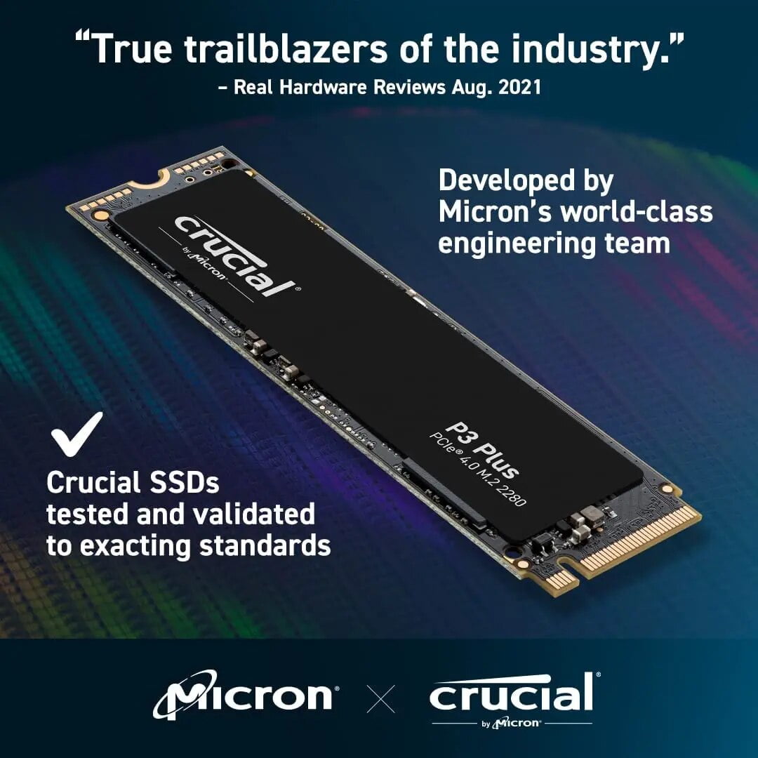 Crucial P3 Plus 2TB 1TB 500GB PCIe Gen4 3D NAND NVMe M.2 SSD