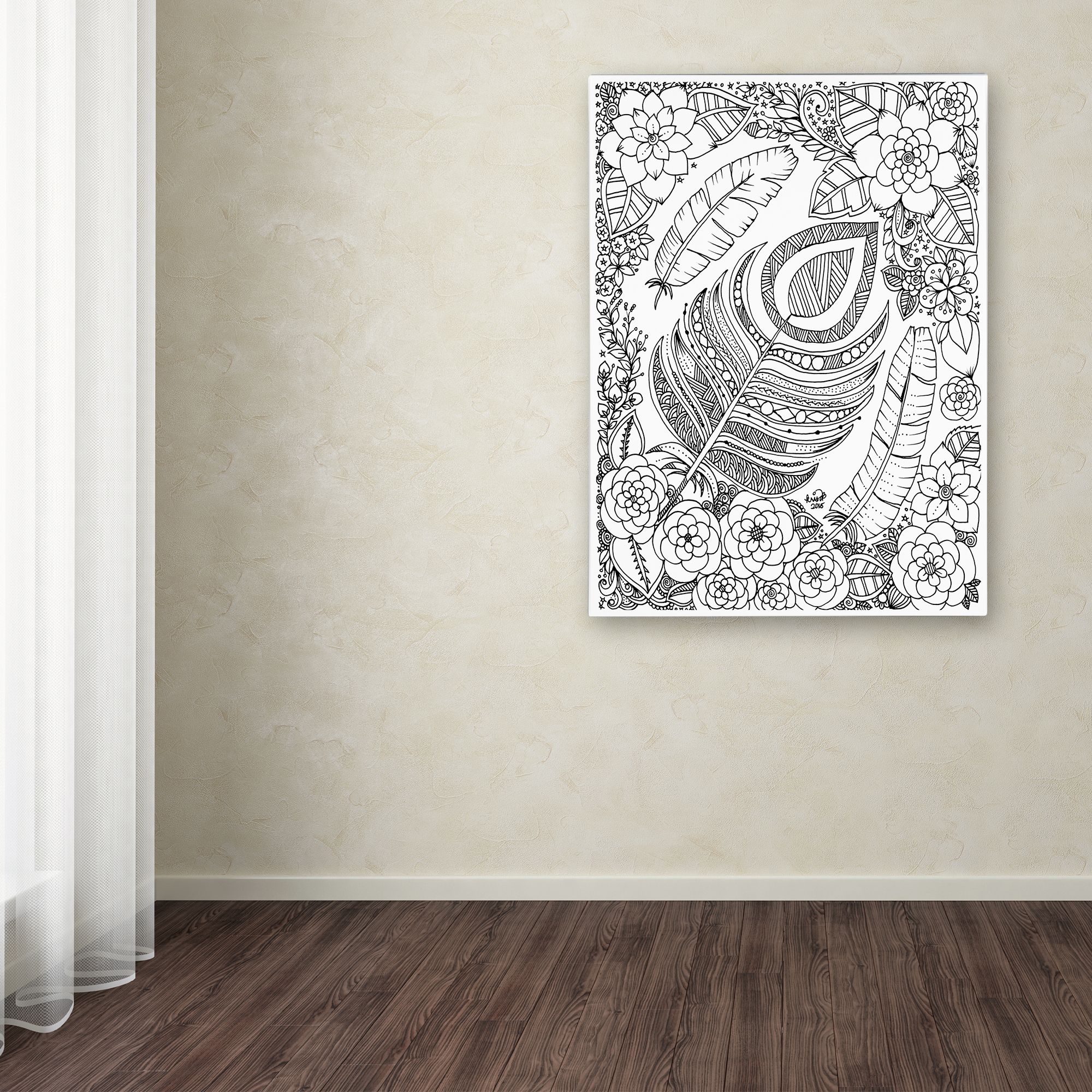 Trademark Fine Art 'Feathers' Canvas Art by KCDoodleArt