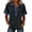 Gray #022, variant on Womens Patchwork Collared Dressy Tops Denim V Neck Western Shirts Splicing Buttons Decor Casual Blouses Navy 2XL