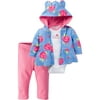 Gerber Newborn Baby Girl Hooded Jacket, Bodysuit & Slim Pant 3pc Outfit Set