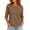 Coffee_#03, variant on Sewkxo Women's Casual 3/4 Length Sleeve T-Shirts Loose Crewneck Tops Basic Cotton Solid Tees Blouses Plus Size Fit Blouse,Royal Blue S
