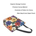 thumbnail image 3 of FORMRS Womens Canvas Tote Bag with Zipper Inner Pocket Shoulder Handbag, Large Colorful Flowers Pattern, 3 of 7