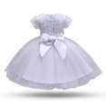 thumbnail image 1 of Jupe Longue Bébé Fille Robe de Performance Princesse Nœud Papillon Robe Offres!, 1 of 3
