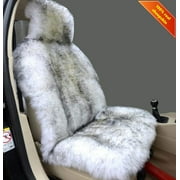 Sisha Winter Warm Authentic Australia Sheepskin Car Seat Cover Luxury Long Wool Front Seat Cover Fits Most Car, Truck,