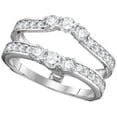 thumbnail image 1 of 14kt White Gold Womens Round Diamond Ring Guard Wrap Solitaire Enhancer 1.00 Cttw, 1 of 1