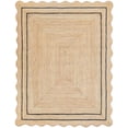 thumbnail image 1 of Scallop Pattern Jute Bohemian Area Rug (3x5 Feet, Black), SJR-YR-1, 1 of 8